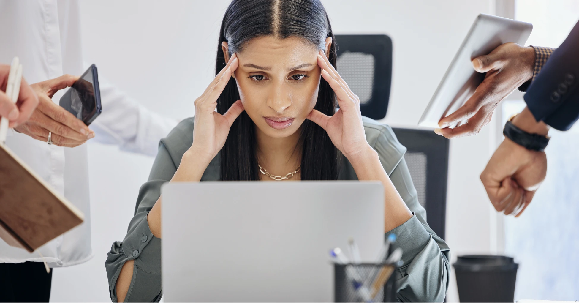 women having anxiety at work