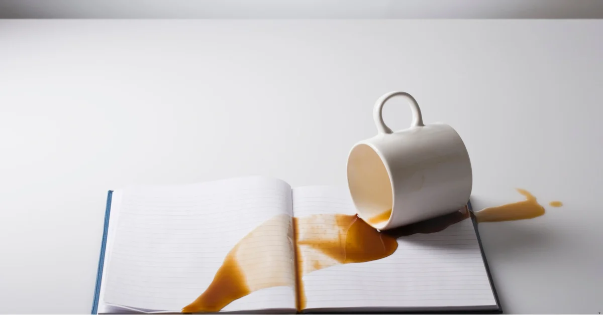 spilled coffee imperfection